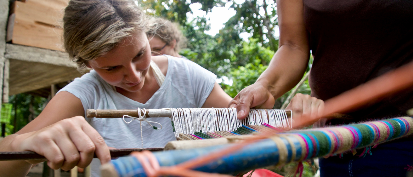 Study Abroad First Prize, Exploring Local Cultures and Traditions: “Mayan Weaving,” by Raud Kashef, taken at Punta Gorda, Belize.